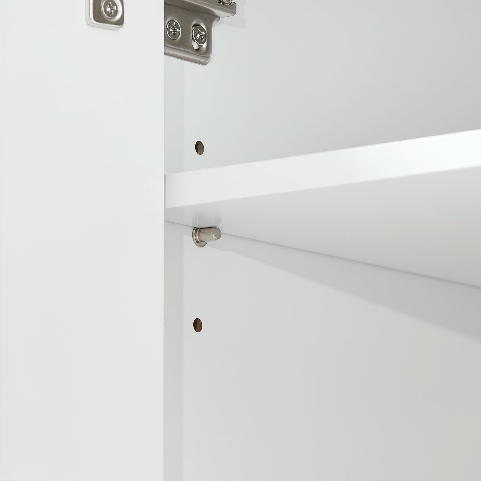 SoBuy Mobile multifunzionale per ingresso, soggiorno e cucina, con 1 cassetto, 1 scomparto e 2 porte, mobile per scarpe e armadio da stoccaggio, Bianco-Naturale L60xP34xA85 cm FSB97-WN