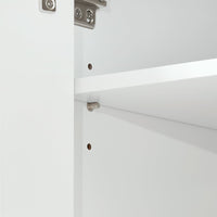 SoBuy Mobile multifunzionale per ingresso, soggiorno e cucina, con 1 cassetto, 1 scomparto e 2 porte, mobile per scarpe e armadio da stoccaggio, Bianco-Naturale L60xP34xA85 cm FSB97-WN