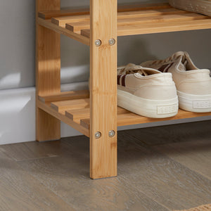 Portascarpe, scarpiera da ingresso, bambù, ,Anti-scivolo,FSR02-K-N, IT