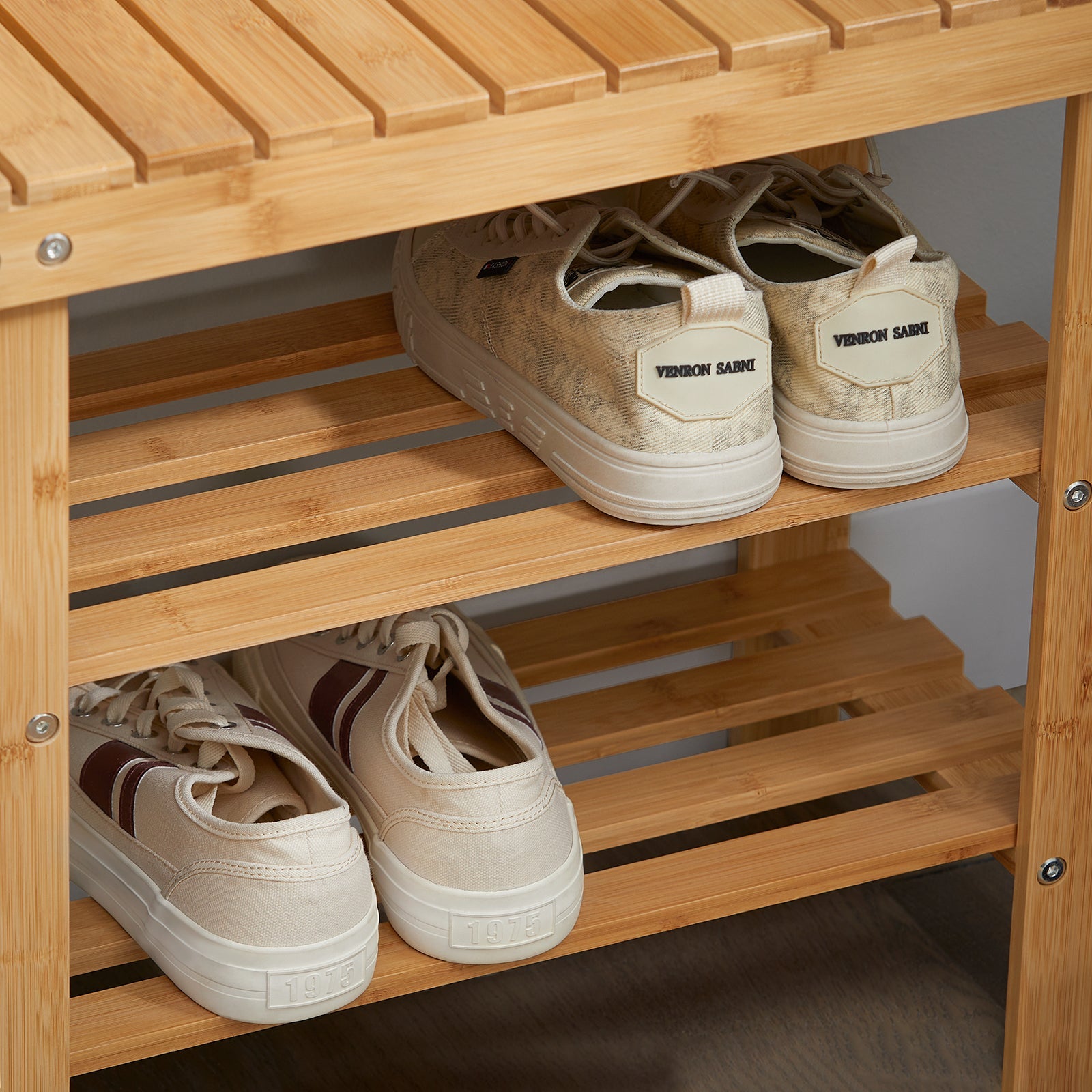 Portascarpe, scarpiera da ingresso, bambù, ,Anti-scivolo,FSR02-K-N, IT