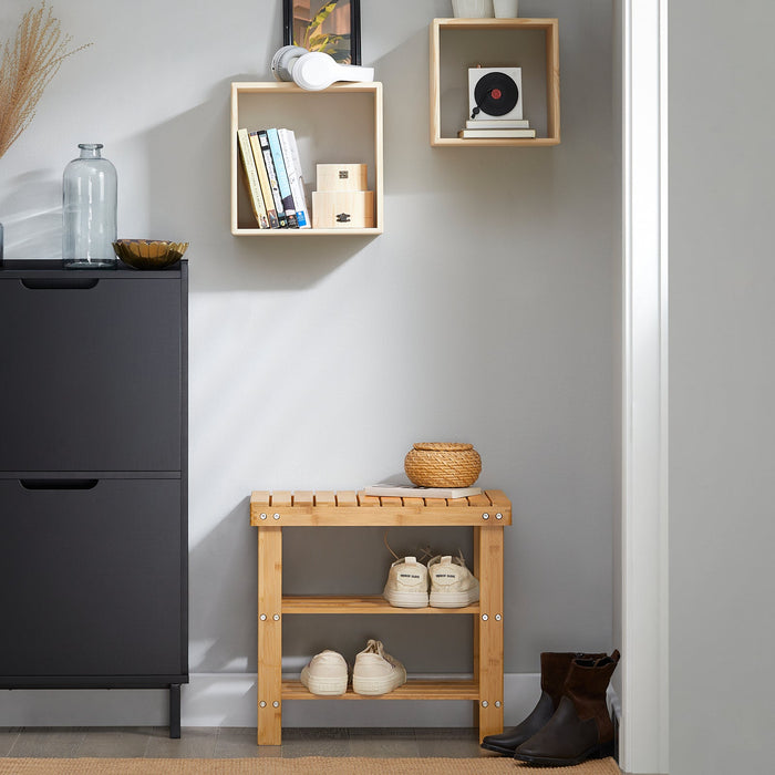 Portascarpe, scarpiera da ingresso, bambù, ,Anti-scivolo,FSR02-K-N, IT