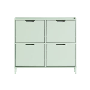 Scarpiera Slim da Ingresso con 4 ante e 4 scomparti Salvaspazio 100x19x91 cm Verde FSR100-GR