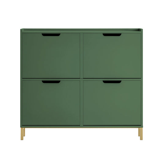 Scarpiera con 4 ribalte Portascarpe salvaspazio Regolabili Verde Scuro L100xP19xA90cm FSR100-SY