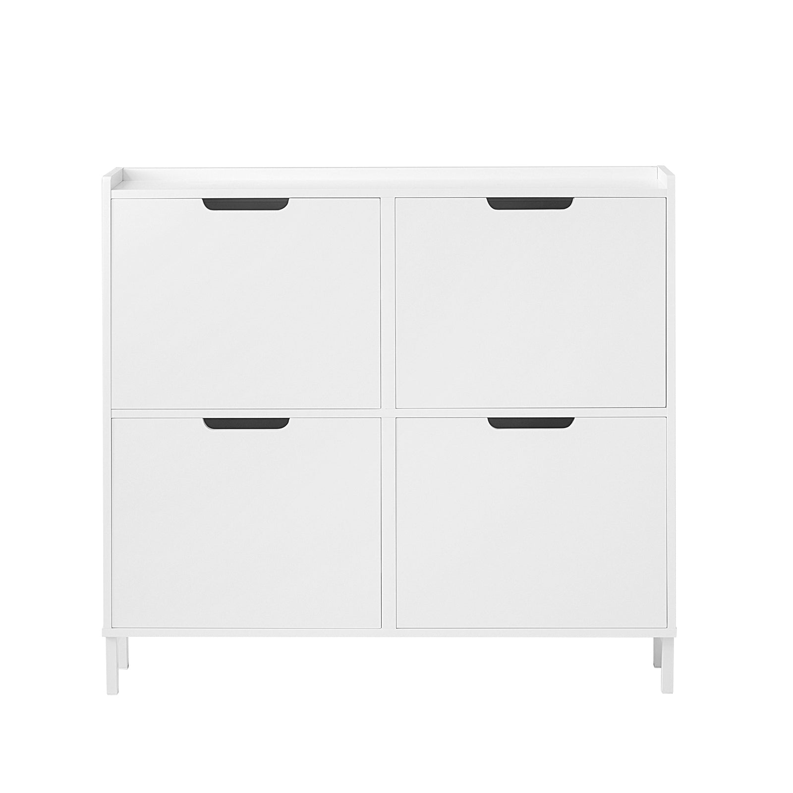 Scarpiera Slim da Ingresso con 4 ante e 4 scomparti Salvaspazio 100x19x91 cm Bianco FSR100-W