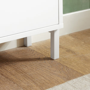 Scarpiera Slim da Ingresso con 4 ante e 4 scomparti Salvaspazio 100x19x91 cm Bianco FSR100-W