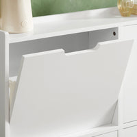 Scarpiera Slim da Ingresso con 4 ante e 4 scomparti Salvaspazio 100x19x91 cm Bianco FSR100-W