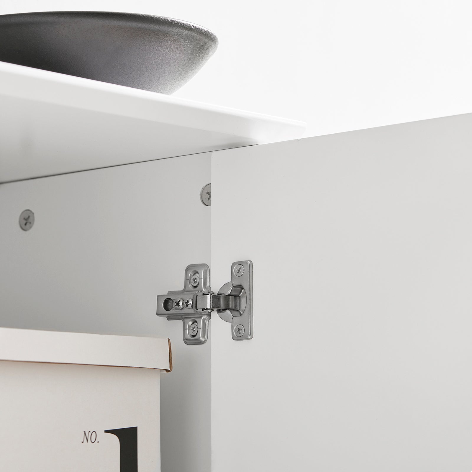 Scarpiera con 2 ribalte, 1 vano a giorno e 1 anta, Scarpiera stretta con cassetti, Bianco, 120x26x111 cm FSR104-W