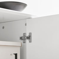 Scarpiera con 2 ribalte, 1 vano a giorno e 1 anta, Scarpiera stretta con cassetti, Bianco, 120x26x111 cm FSR104-W