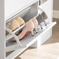 Scarpiera ribaltabile con 3 ribalte Scarpiera con 6 ripiani Scarpiera con sedia Mobile Ingresso 95x30x113 cm FSR107-W