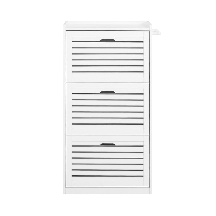 Scarpiera con 3 ribalte Scarpiera con 6 ripiani Portascarpe salvaspazio regolabili bianco, FSR108-W