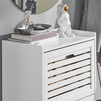 Scarpiera con 3 ribalte Scarpiera con 6 ripiani Portascarpe salvaspazio regolabili bianco, FSR108-W