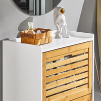 Scarpiera con 3 ribalte Scarpiera con 6 ripiani Portascarpe salvaspazio regolabili Naturale, FSR108-WN