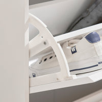 Scarpiera con 2 ribalte, 2 vani a giorno e 1 anta, Portascarpe salvaspazio regolabili bianco FSR111-W