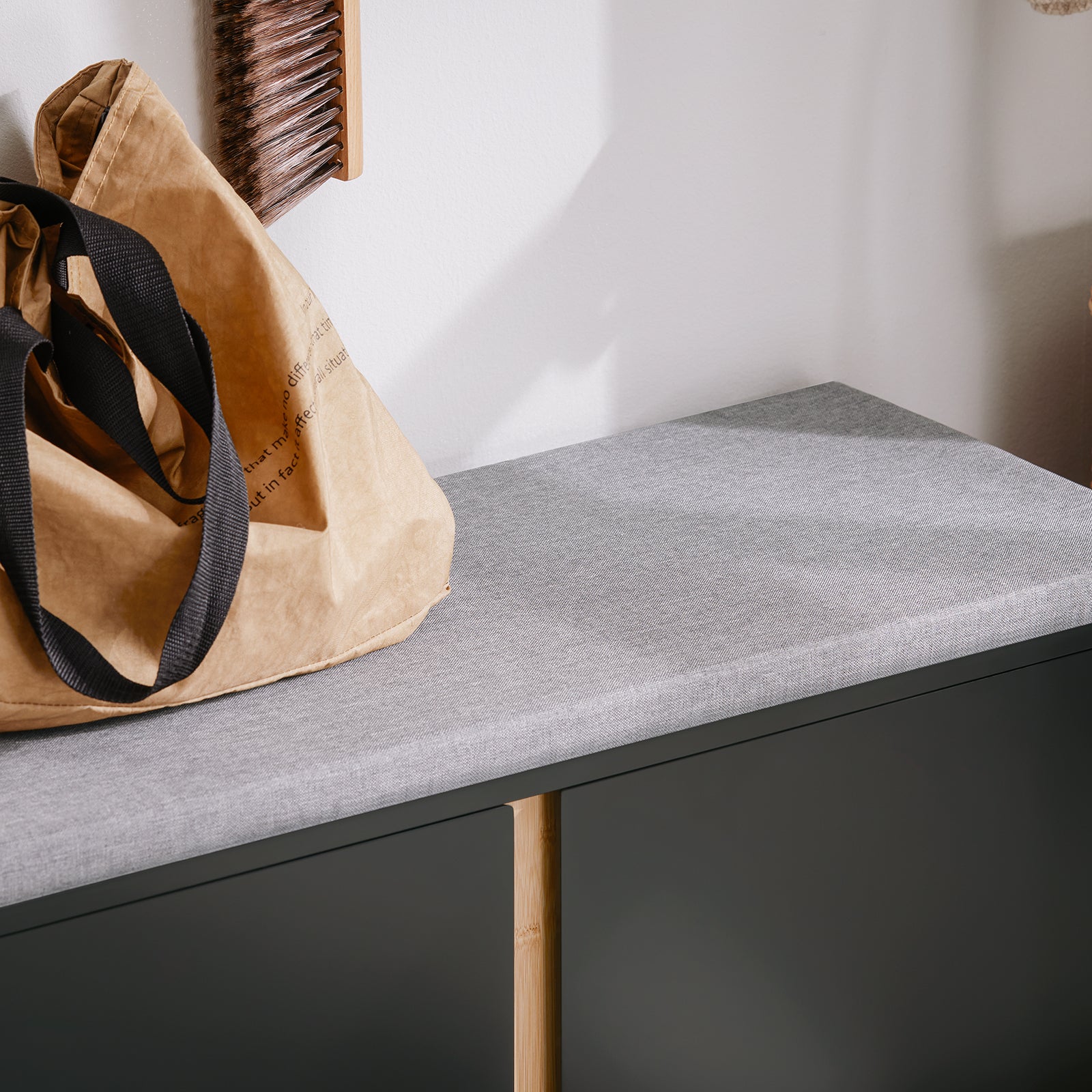 Panca Scarpiera Ingresso Con Seduta, Cassapanca Contenitore Con 2 Ante, 90x34x46cm FSR117-SCH