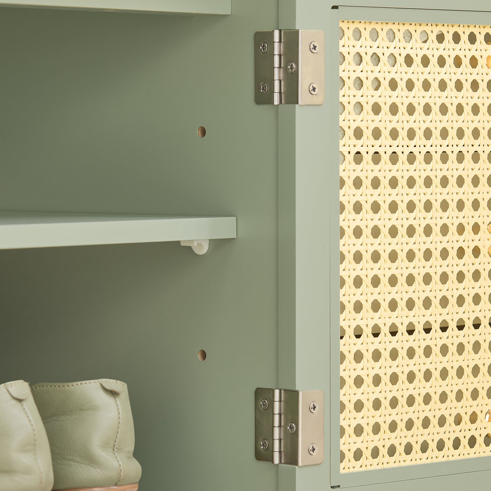 Scarpiera con sedile e ante a traliccio Panca con vano portaoggetti Scarpiera cassettiera Verde 100x34x46cm FSR129-GR SoBuy