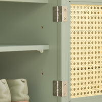 Scarpiera con sedile e ante a traliccio Panca con vano portaoggetti Scarpiera cassettiera Verde 100x34x46cm FSR129-GR SoBuy