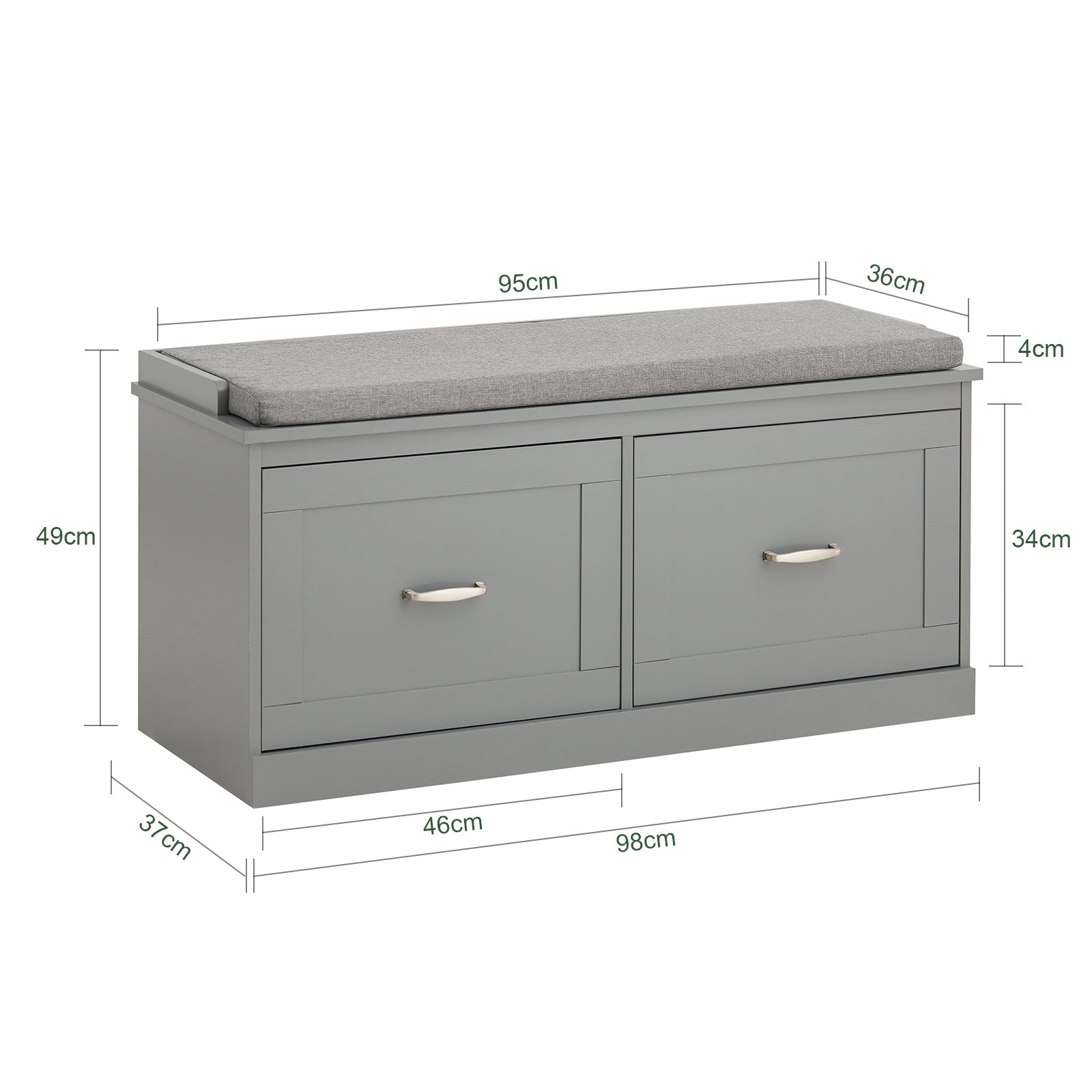 Scarpiera con seduta Panca con vano portaoggetti Panca per ingresso Scarpiera cassettiera 98x37x49cm FSR131-HG