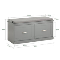 Scarpiera con seduta Panca con vano portaoggetti Panca per ingresso Scarpiera cassettiera 98x37x49cm FSR131-HG