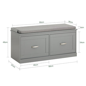 Scarpiera con seduta Panca con vano portaoggetti Panca per ingresso Scarpiera cassettiera 98x37x49cm FSR131-HG