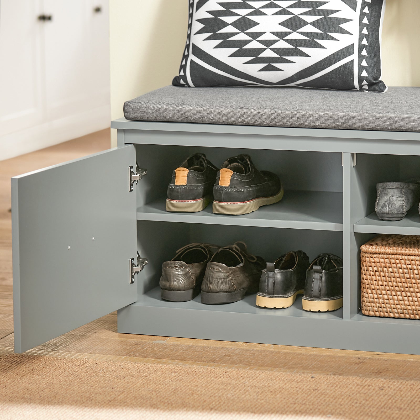 Scarpiera con seduta Panca con vano portaoggetti Panca per ingresso Scarpiera cassettiera 98x37x49cm FSR131-HG