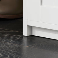 Scarpiera con seduta Panca con vano contenitore scarpiera con ante scorrevoli Bianco 90x35x46cm FSR133-K-W