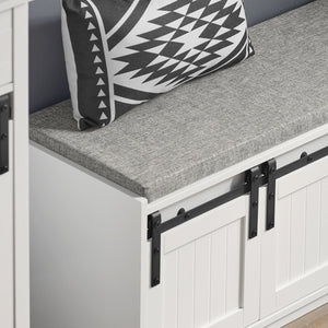 Scarpiera con seduta Panca con vano contenitore scarpiera con ante scorrevoli 120x35x45cm FSR133-W SoBuy