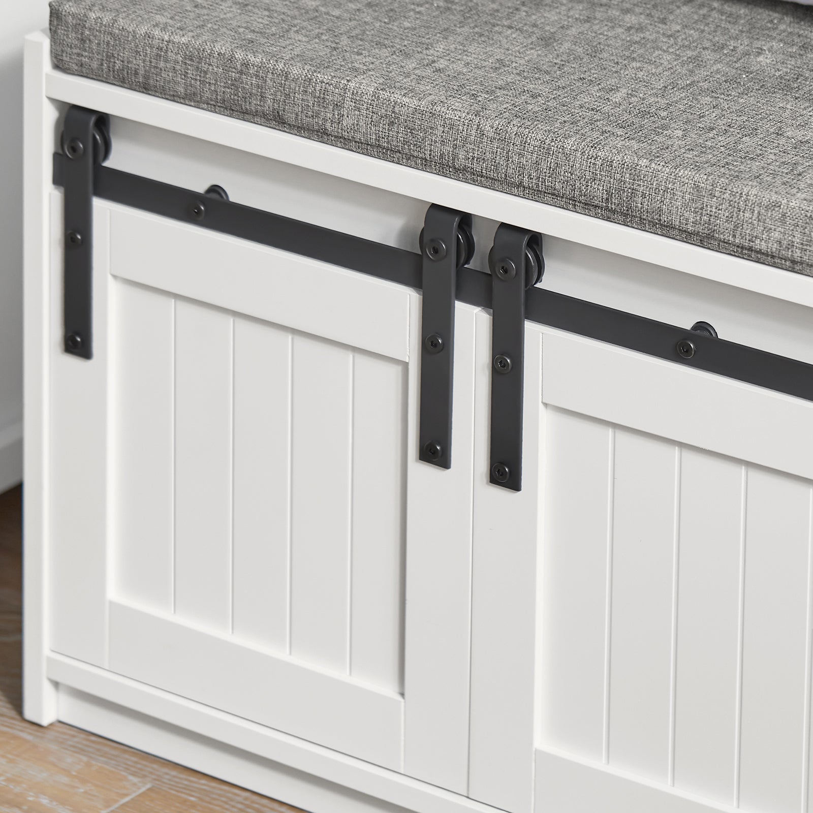 Scarpiera con seduta Panca con vano contenitore scarpiera con ante scorrevoli 120x35x45cm FSR133-W SoBuy