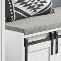 Scarpiera con seduta Panca con vano contenitore scarpiera con ante scorrevoli 120x35x45cm FSR133-W SoBuy