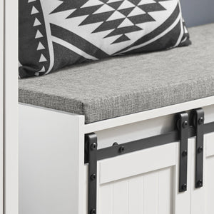 Scarpiera con seduta Panca con vano contenitore scarpiera con ante scorrevoli 120x35x45cm FSR133-W SoBuy