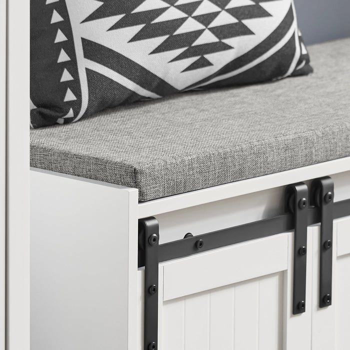 Scarpiera con seduta Panca con vano contenitore scarpiera con ante scorrevoli 120x35x45cm FSR133-W SoBuy