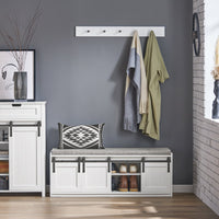 Scarpiera con seduta Panca con vano contenitore scarpiera con ante scorrevoli 120x35x45cm FSR133-W SoBuy