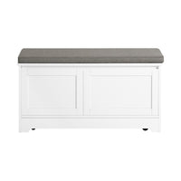 SoBuy Cuccia per gatti con ciotola per gatti in acciaio Inossidabile Panca con seduta Casetta per gatti Bianco 90x36x44cm FSR136-W