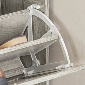 Scarpiera ribaltabile Scarpiera a 2 ribalte Portascarpe salvaspazio Slim, 60x23x79cm Grigio FSR137-HG SoBuy