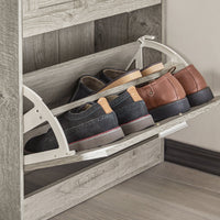 Scarpiera ribaltabile Scarpiera a 2 ribalte Portascarpe salvaspazio Slim, 60x23x79cm Grigio FSR137-HG SoBuy