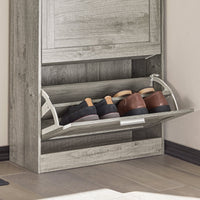 Scarpiera ribaltabile Scarpiera a 2 ribalte Portascarpe salvaspazio Slim, 60x23x79cm Grigio FSR137-HG SoBuy