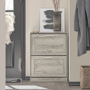 Scarpiera ribaltabile Scarpiera a 2 ribalte Portascarpe salvaspazio Slim, 60x23x79cm Grigio FSR137-HG SoBuy