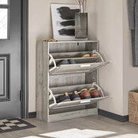 Scarpiera ribaltabile Scarpiera a 2 ribalte Portascarpe salvaspazio Slim, 60x23x79cm Grigio FSR137-HG SoBuy