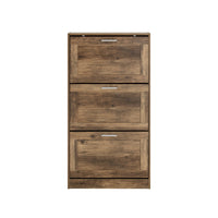 Scarpiera Ribaltabile Scarpiera A 3 Ribalte Portascarpe Salvaspazio Slim, 60x23x115cm, Noce, FSR137-L-F SoBuy