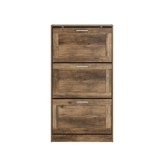 Scarpiera Ribaltabile Scarpiera A 3 Ribalte Portascarpe Salvaspazio Slim, 60x23x115cm, Noce, FSR137-L-F SoBuy