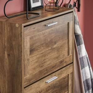 Scarpiera Ribaltabile Scarpiera A 3 Ribalte Portascarpe Salvaspazio Slim, 60x23x115cm, Noce, FSR137-L-F SoBuy