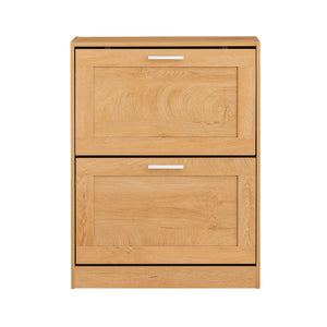 Scarpiera ribaltabile Scarpiera a 2 ribalte Portascarpe salvaspazio Slim, 60x23x79cm Naturale FSR137-N SoBuy