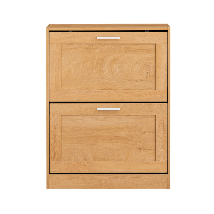 Scarpiera ribaltabile Scarpiera a 2 ribalte Portascarpe salvaspazio Slim, 60x23x79cm Naturale FSR137-N SoBuy