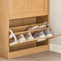 Scarpiera ribaltabile Scarpiera a 2 ribalte Portascarpe salvaspazio Slim, 60x23x79cm Naturale FSR137-N SoBuy