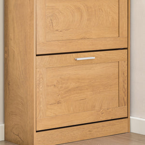 Scarpiera ribaltabile Scarpiera a 2 ribalte Portascarpe salvaspazio Slim, 60x23x79cm Naturale FSR137-N SoBuy