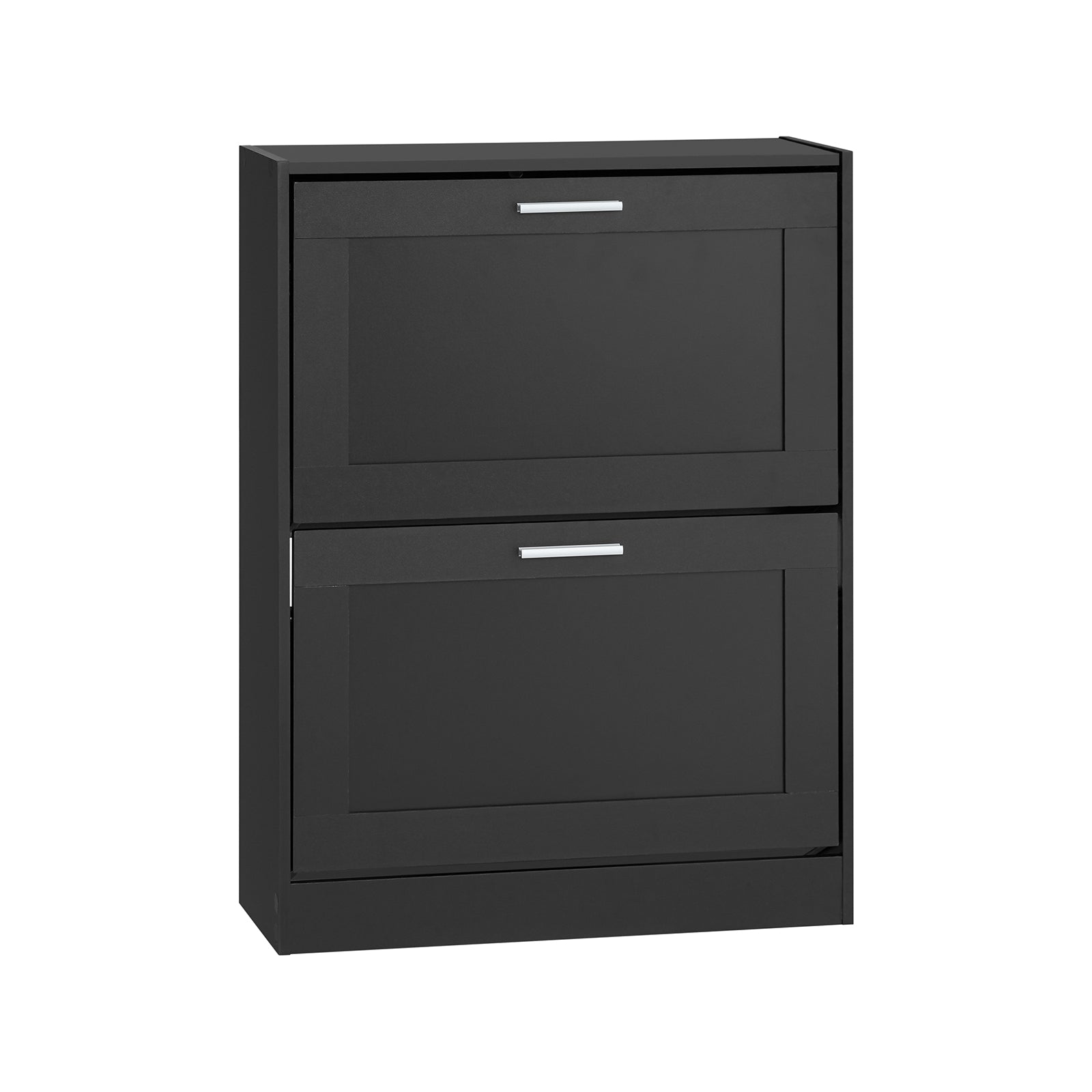 SoBuy Scarpiera ribaltabile Scarpiera a 2 ribalte Portascarpe salvaspazio Slim, 60x25x80cm, Nero, FSR137-SCH