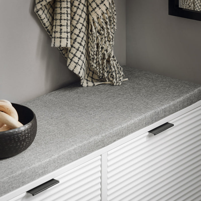 Panca Da Ingresso Scarpiera Con Sedile Scarpiera Con 2 Ribalte Bianco 105x35x48 Cm FSR147-W