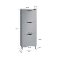 Scarpiera Con Ribalte Scarpiera Con Ripiani Scarpiera Portascarpe Salvaspazio 3 ante Grigio L50xP19xA129cm FSR151-H-HG