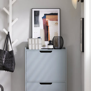 Scarpiera Con Ribalte Scarpiera Con Ripiani Scarpiera Portascarpe Salvaspazio 3 ante Grigio L50xP19xA129cm FSR151-H-HG