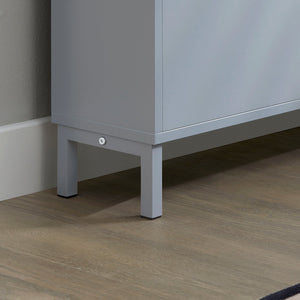 Scarpiera Con Ribalte Scarpiera Con Ripiani Scarpiera Portascarpe Salvaspazio 3 ante Grigio L50xP19xA129cm FSR151-H-HG