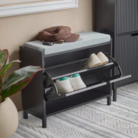 Scarpiera con 1 ribalte Scarpiera con 2 ripiani Scarpiera Portascarpe salvaspazio Regolabili Nero L60xP24xA52 cm FSR151-K-SCH